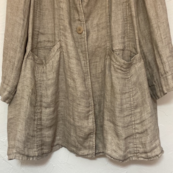 Eileen Fisher Woman Brown Linen Jacket Size 2X - Picture 4 of 17